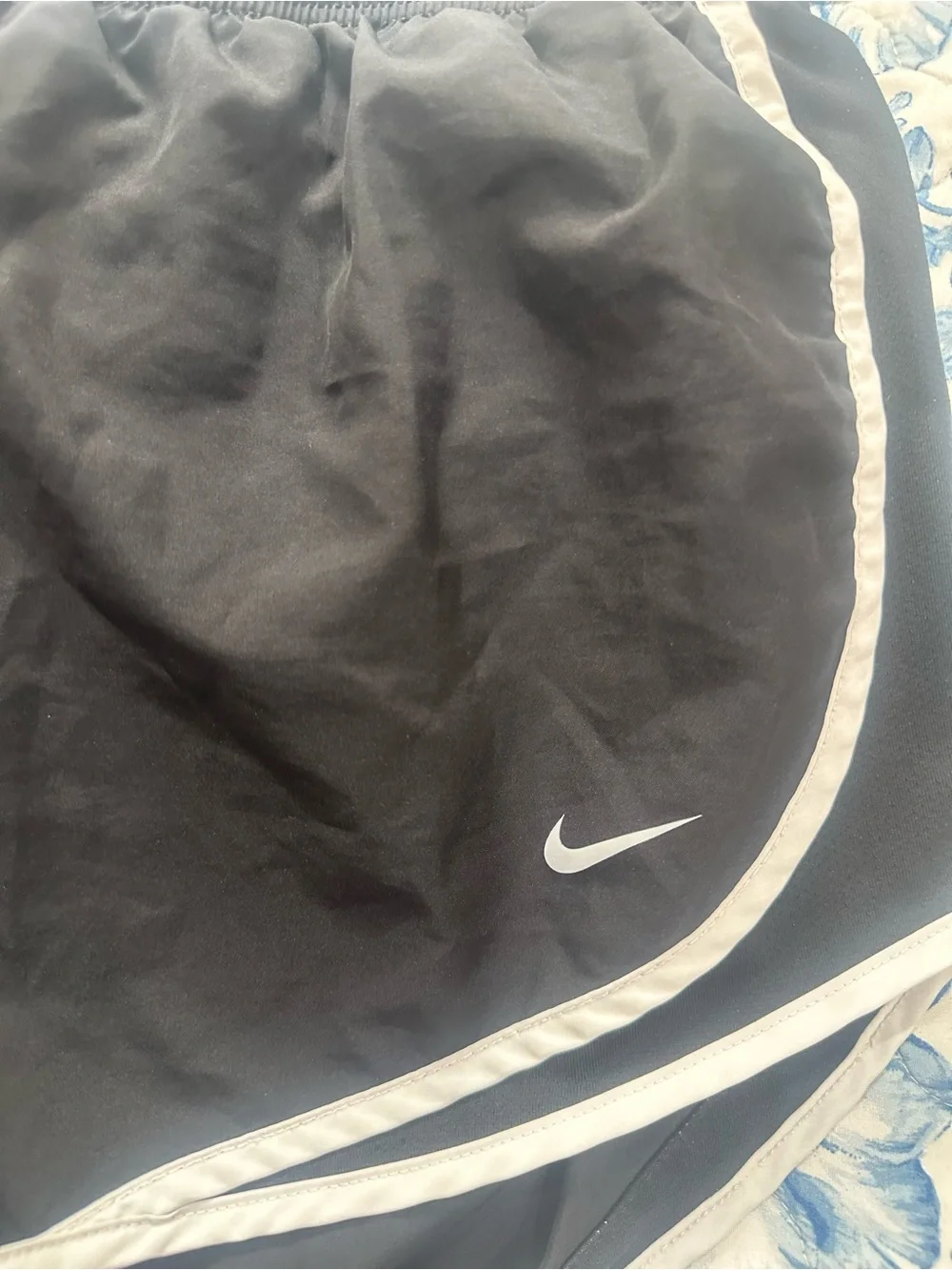 Nike Black Athletic Shorts with White Trim